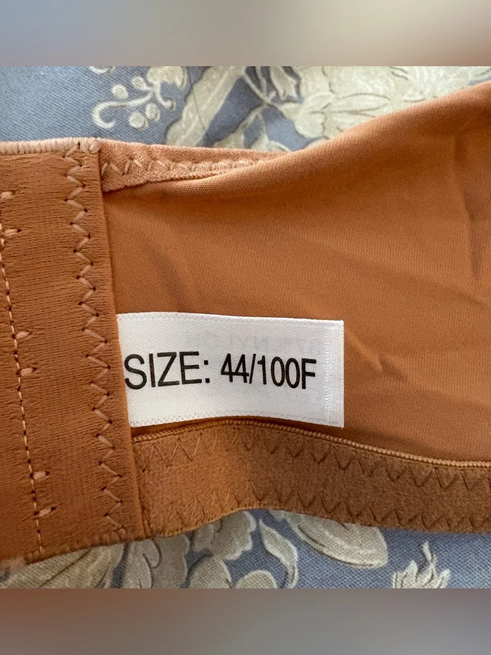 NWT Unbranded Women’s Coffee Color Unlined Underwire Bra w/Mesh Detail; Size 44F - Picture 5 of 7